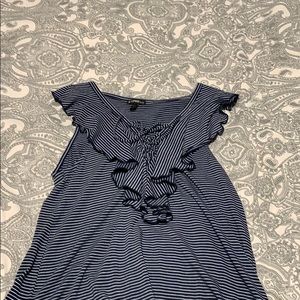 Navy and white striped tank top